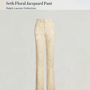 NWOT Ralph Lauren Beige Floral Jacquard Purple label Pants Women’s 32